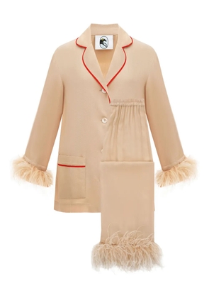 Sleeper Party detachable-feathers pajama - Neutrals