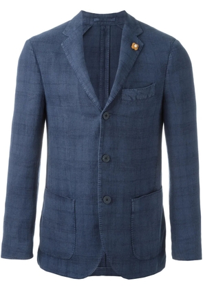 Lardini soft check blazer - Blue
