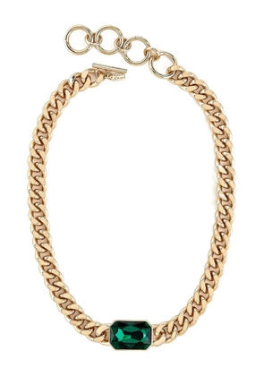 Kenneth Jay Lane curb-chain emerald necklace - Gold