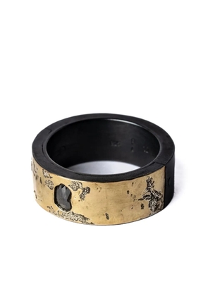 Parts of Four 18kt yellow gold Sistema rough diamond ring