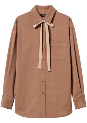 TWINSET lurex-embellished checked shirt - Brown