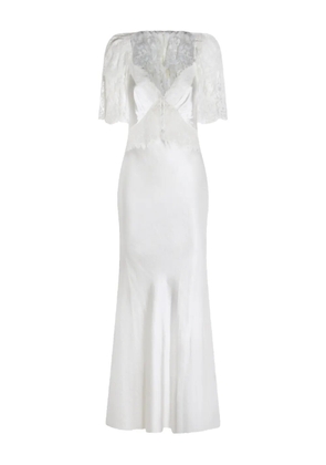 Self-Portrait buttoned maxi dress - White