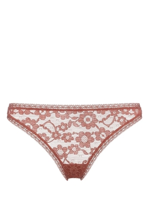 ERES Prairie lace tanga briefs - Brown
