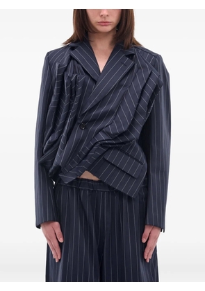 Comme Des Garçons pinstripe draped jacket - Blue