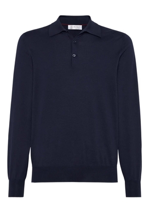 Brunello Cucinelli cotton polo sweater - Blue