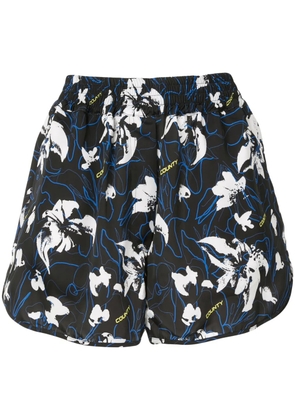 COUNTY OF MILAN floral print short shorts - Black