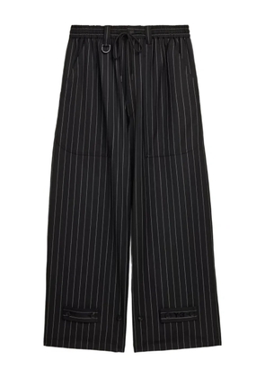 Y-3 pinstripe drawstring trousers - Black