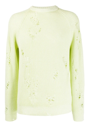 Laneus distressed knit jumper - Yellow
