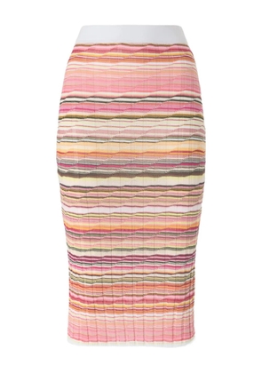 Missoni striped ribbed midi skirt - Pink