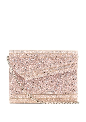 Jimmy Choo glitter-panelled clutch - Pink