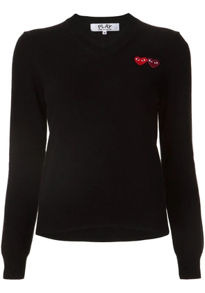 Comme Des Garçons Play v neck jumper - Black