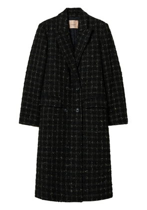 TWINSET check pattern bouclé coat - Black