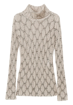 TWINSET roll-neck printed sweater - Neutrals