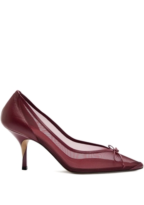 Jacquemus Tourni point-toe bow-detail pumps - Red