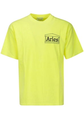 Aries logo-print cotton T-shirt - Yellow