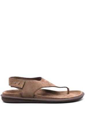 Giorgio Armani sling-back suede sandals - Brown