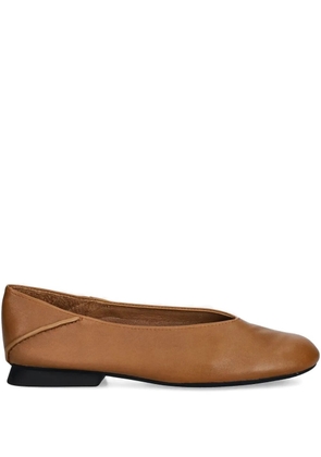 Camper leather round-toe ballet flats - Brown