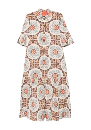 La DoubleJ patterned midi dress - Neutrals