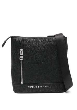 Armani Exchange logo-plaque messanger bag - Black