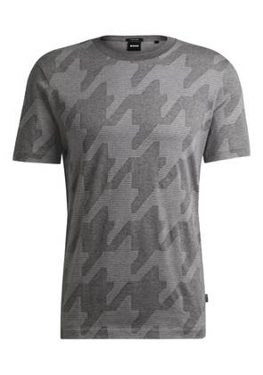BOSS houndstooth-pattern T-shirt - Grey