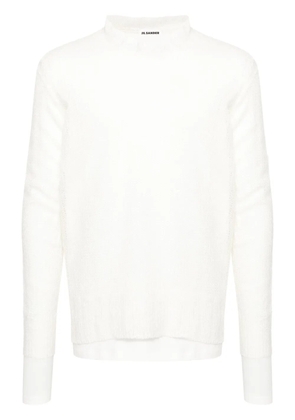 Jil Sander logo intarsia-knit cotton jumper - White