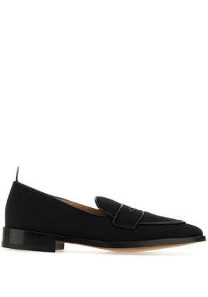 Thom Browne RWB-stripe canvas penny loafers - Black