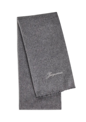 Jacquemus logo-detail scarf - Grey