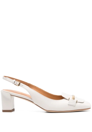 Tod's 50mm leather slingback pumps - White