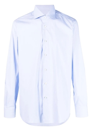 Barba button-up stretch-cotton shirt - Blue