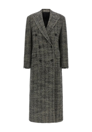 Tagliatore herringbone double-breasted coat - Black