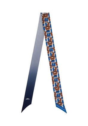 Longchamp Origami Le Pliage patterned silk scarf - Blue