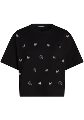 Karl Lagerfeld Ikon rhinestone-embellished T-shirt - Black