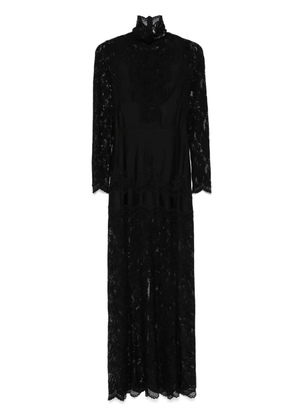 Rabanne floral lace-appliqué maxi dress - Black