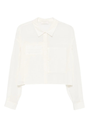 Amomento Drawer Pocket Crop Shirts - Neutrals
