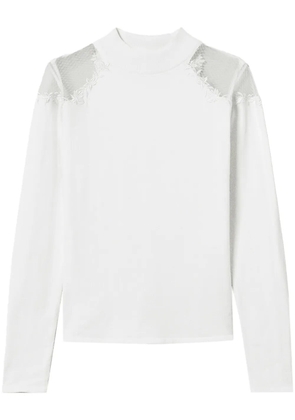TWINSET high-neck embroidered sweater - White