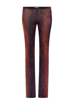 Jean Paul Gaultier mesh printed python trousers - Brown