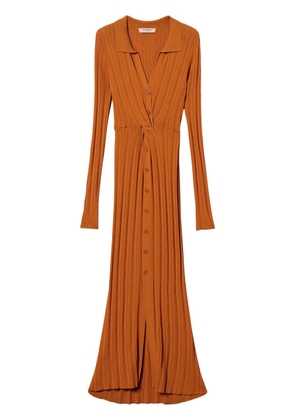 TWINSET ribbed-knit maxi dress - Orange