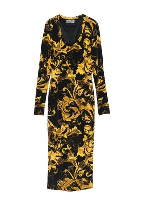 Versace Jeans Couture Barocco-print midi dress - Black