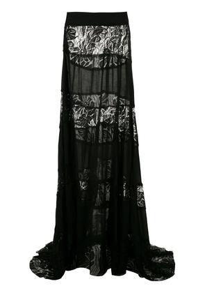 Amir Slama lace panels maxi skirt - Black