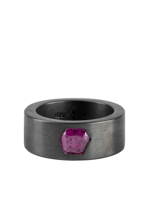 Parts of Four oxidised silver Sistema ruby ring - Black