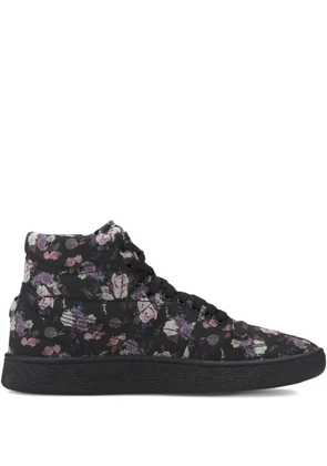 PUMA floral print high-top sneakers - Black