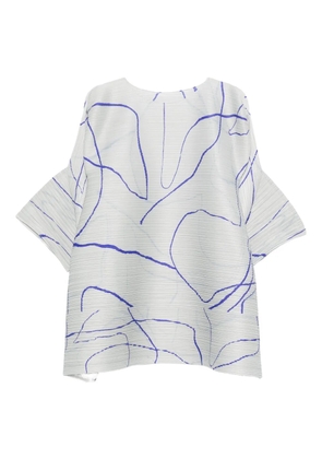 Pleats Please Issey Miyake abstract-pattern top - Grey