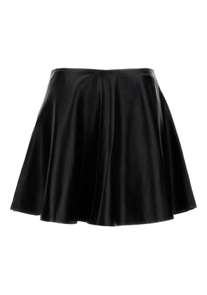 Haikure leather pleated skirt - Black