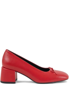 VAGABOND Adison bow-detail block-heel pumps - Red