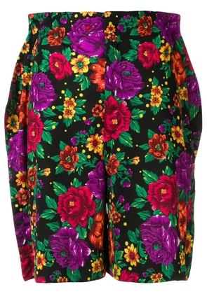 Comme Des Garçons Pre-Owned floral print flat shorts - Black