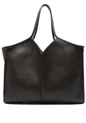 Hereu large leather tote bag - Brown