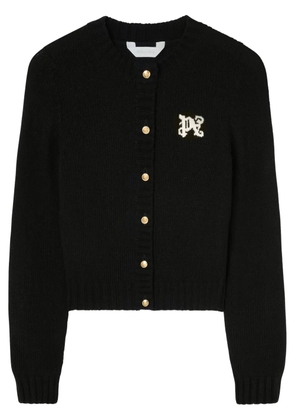 Palm Angels PA Monogram-intarsia cardigan - Black