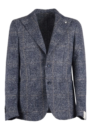 L.B.M. 1911 buttoned check-pattern blazer - Blue