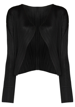 Pleats Please Issey Miyake plissé long-sleeve cardigan - Black