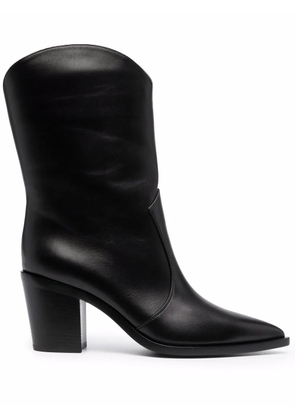 Gianvito Rossi pointed leather boots - Black